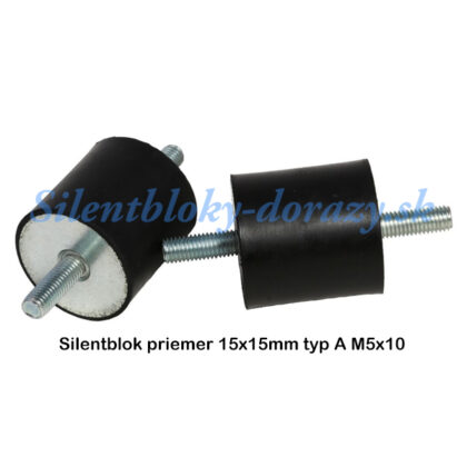 Silentblok priemer 15x15mm typ A M5x10