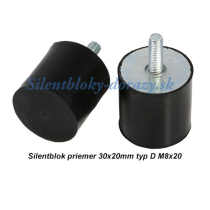 Silentblok priemer 30x20mm typ D M8x20